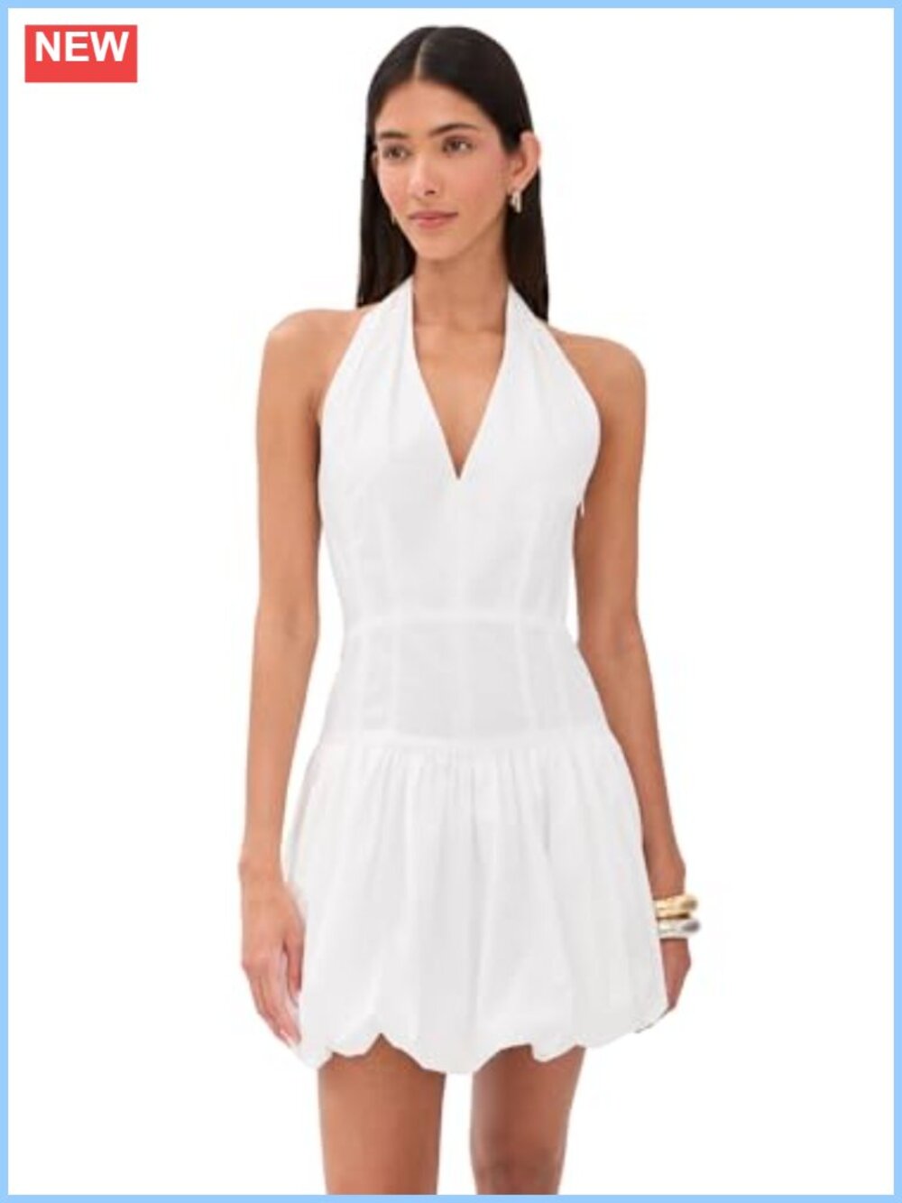 SIMKHAI Cotton Halter Mini Dress